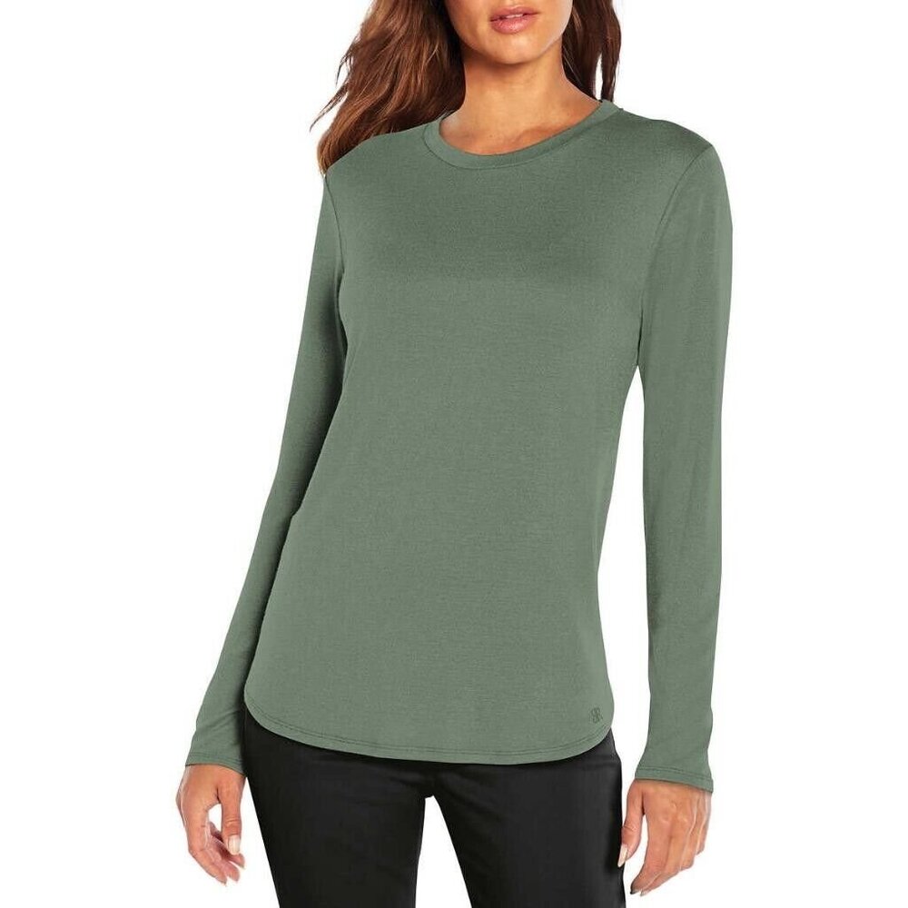 Banana Republic Ladies' Long Sleeve Crewneck Top (Large/Green)